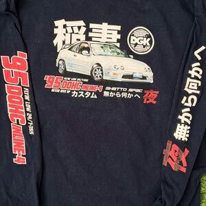 DGK Navy “Ghetto Spec” Long Sleeve with Bold Car Graphic details size Large